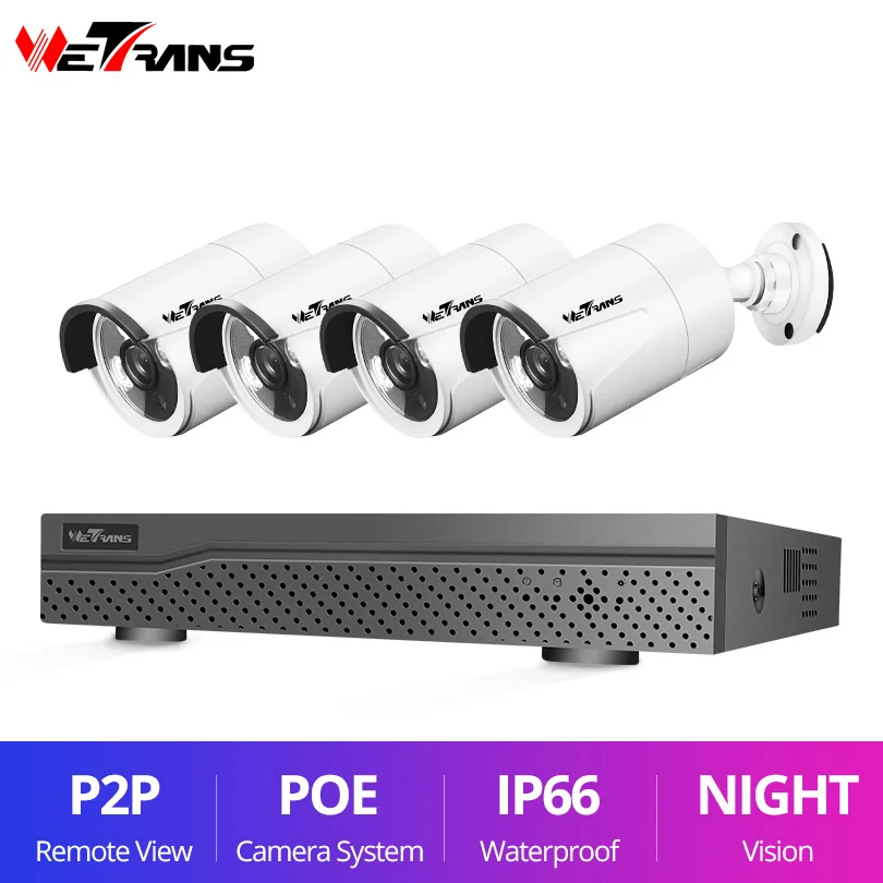 Wetrans CCTV Camera Kit 4CH Camaras Security System Onvif 1080P H.265 POE Video Surveillance Outdoor Weatherproof Monitor House
Wetrans CCTV Camera Kit 4CH Camaras Security System Onvif 1080P H.265 POE Video Surveillance Outdoor Weatherproof Monitor House