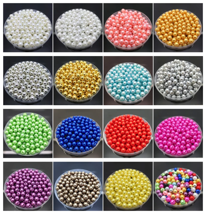 4 6 8 10mm Imitation Pearls Acrylic Round Pearl Spacer Loose Beads DIY Jewelry Making Necklace Bracelet Earrings Accessories
4 6 8 10mm Imitation Pearls Acrylic Round Pearl Spacer Loose Beads DIY Jewelry Making Necklace Bracelet Earrings Accessories