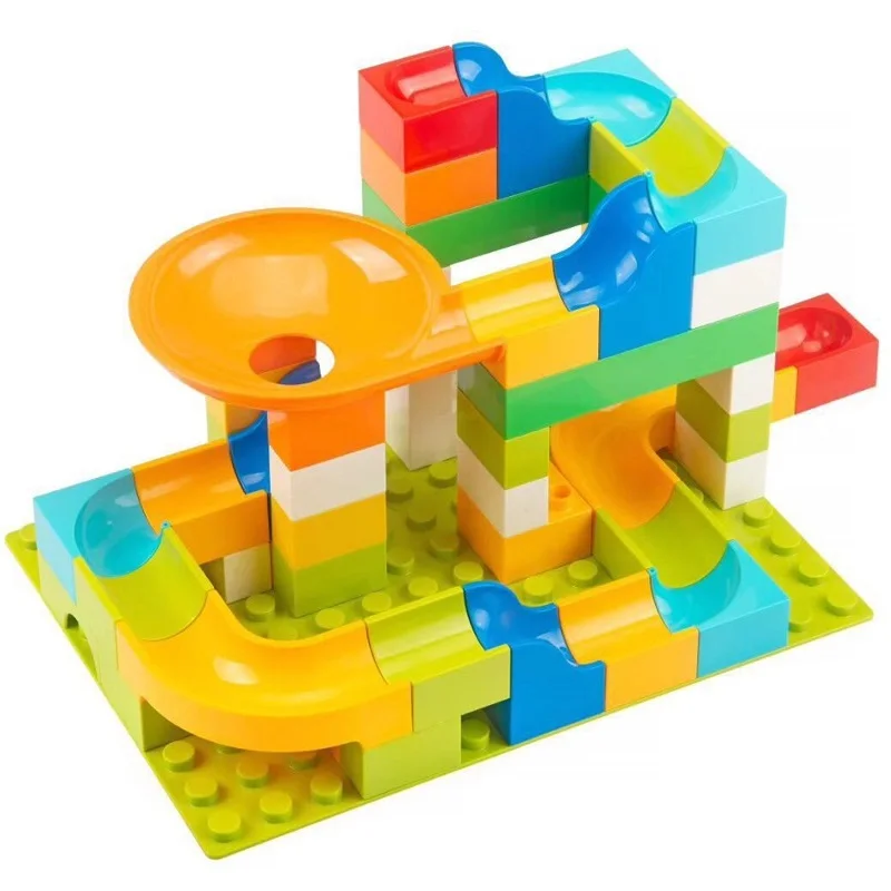 56/104PCS Marble Race Run Maze Balls Track Building Blocks Toys Big Size DIY Construction Brick Compatible Duploed Children Gift
56/104PCS Marble Race Run Maze Balls Track Building Blocks Toys Big Size DIY Construction Brick Compatible Duploed Children Gift
