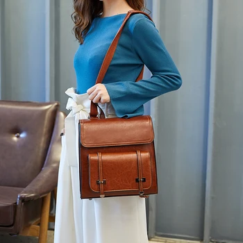 Genuine Leather Women's Backpack shoulder bag Female Real First Layer Cow Leather Ladies Backpack Travel ipad Cowhide Bag
Genuine Leather Women's Backpack shoulder bag Female Real First Layer Cow Leather Ladies Backpack Travel ipad Cowhide Bag
