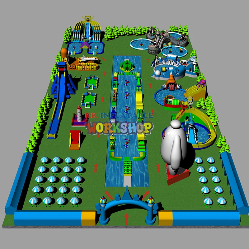 The land giant inflatable pool park