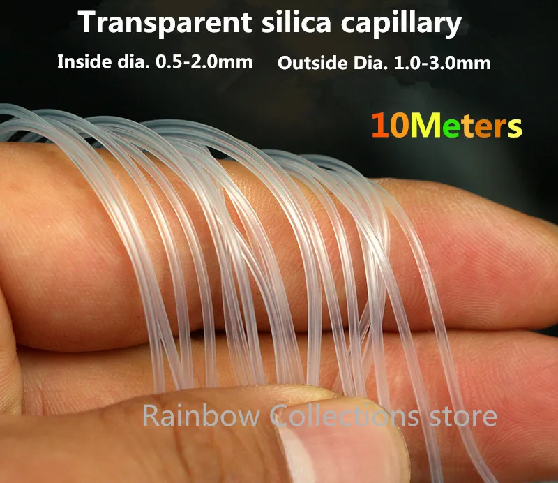 10M/lot Food grade Silica capillary Transparent silicone hose Fine silicone rubber hose I.D. 0.5-2mm / O.D. 1-5mm free shipping
10M/lot Food grade Silica capillary Transparent silicone hose Fine silicone rubber hose I.D. 0.5-2mm / O.D. 1-5mm free shipping
