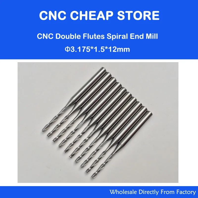 10x 1.5mm Carbide CNC Double/Two Flute Spiral Bits CEL 12mm end mills engraving router cutters
10x 1.5mm Carbide CNC Double/Two Flute Spiral Bits CEL 12mm end mills engraving router cutters