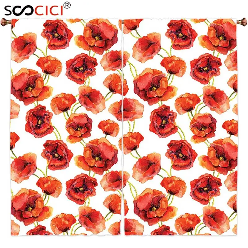Window Curtains Treatments 2 Panels,Poppy Decor Floral Pattern With Poppies Fabric Design Style Artwork Grassland ,Home Decor
Window Curtains Treatments 2 Panels,Poppy Decor Floral Pattern With Poppies Fabric Design Style Artwork Grassland ,Home Decor