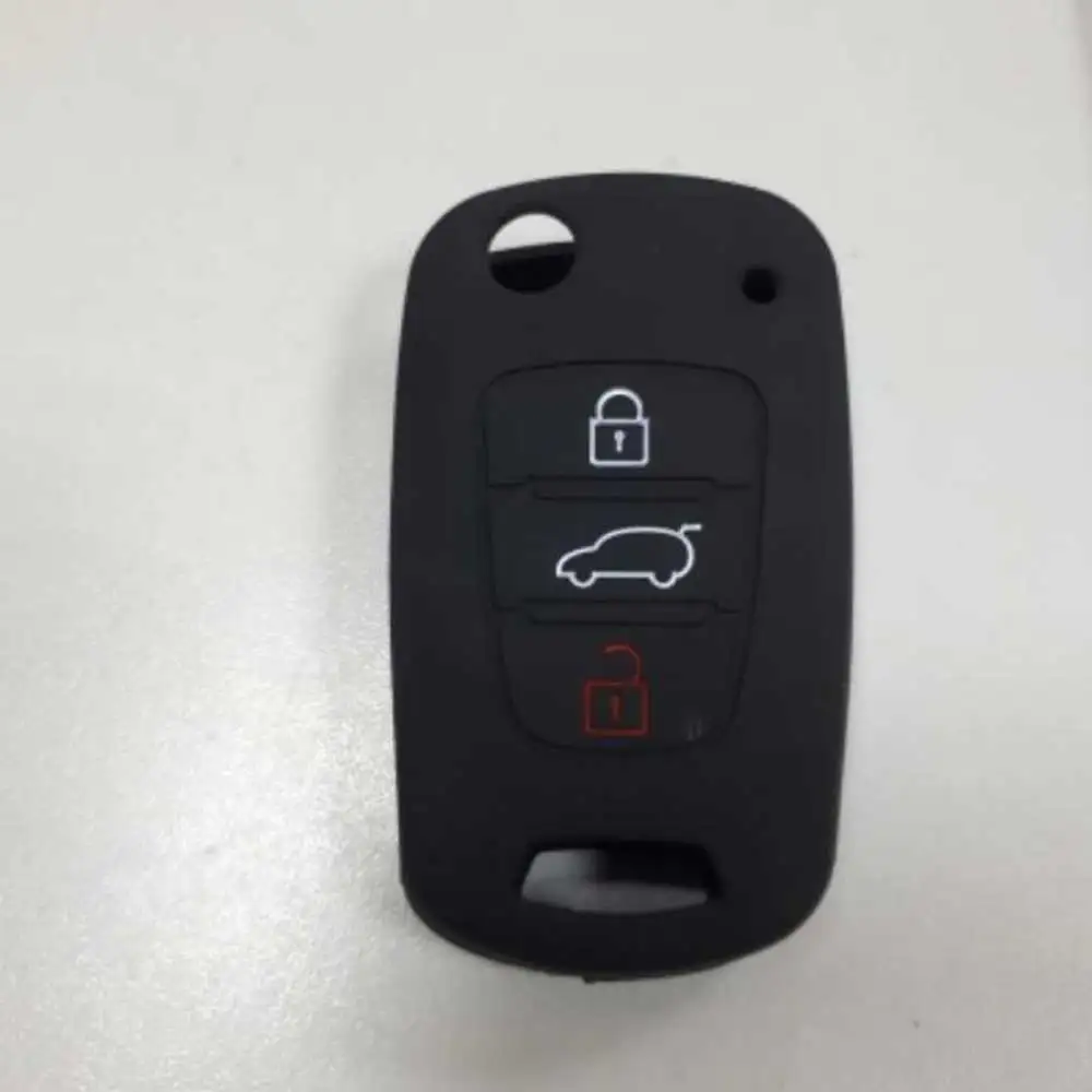 Силиконовый чехол для автомобильного ключа с 3 кнопками Hyundai Solaris I30 I35 IX20 IX35 Kia Rio K2