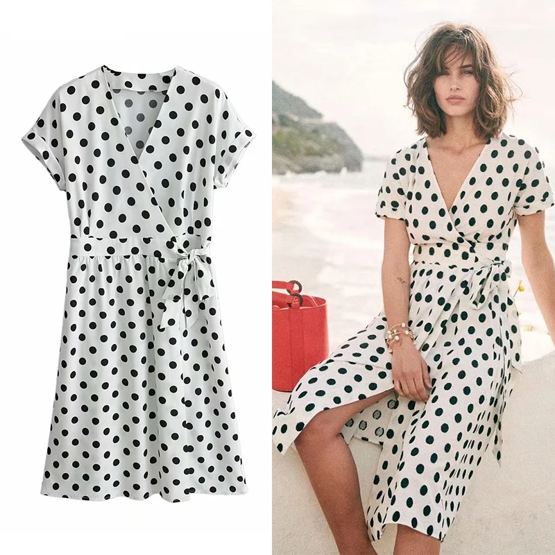 WOMAN 2019 Women Fashion Wave Point Knee-Length Dress Ladies V Neck Chic Korean Vestidos Brand Party White Dresses
WOMAN 2019 Women Fashion Wave Point Knee-Length Dress Ladies V Neck Chic Korean Vestidos Brand Party White Dresses