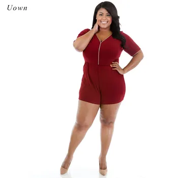 Women Plus Size Summer Red One Piece Jumpsuits Casual Short Sleeve Playsuits Zipper Short Pant Romper Outfit Bodysuits Overall
Women Plus Size Summer Red One Piece Jumpsuits Casual Short Sleeve Playsuits Zipper Short Pant Romper Outfit Bodysuits Overall