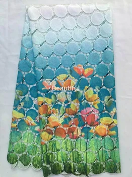 Newest beautiful African lace fabric 100% polyester French net guipure digital printed african cord lace faric for women dress
Newest beautiful African lace fabric 100% polyester French net guipure digital printed african cord lace faric for women dress