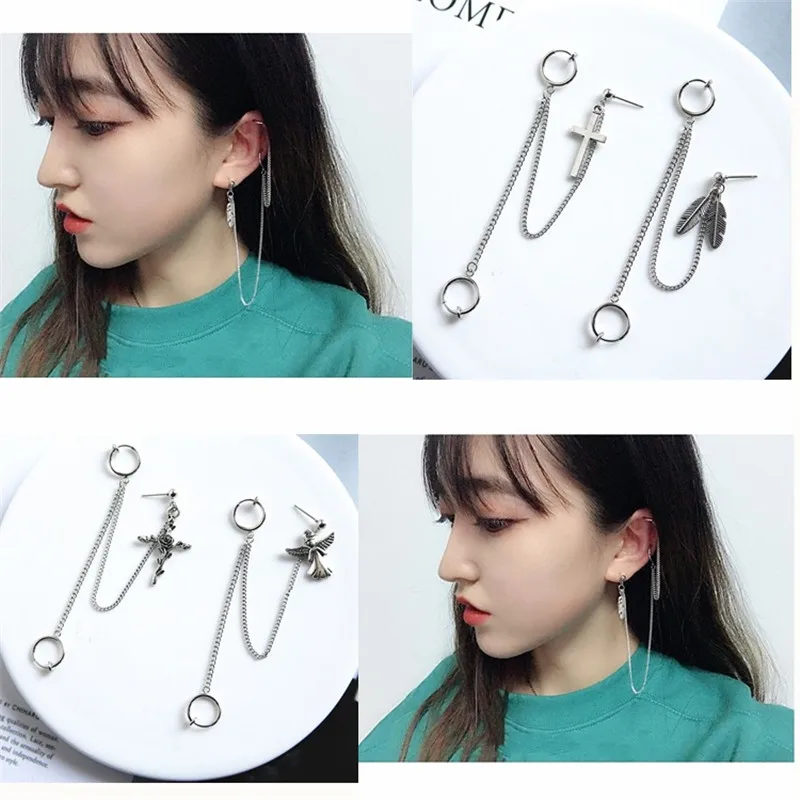 1pc Punk Feathers Cross Chain Clip Earrings for Women Dark Rose Angel Female Ear Bone Clip Locomotive Cool Men Earrings Jewelry
1pc Punk Feathers Cross Chain Clip Earrings for Women Dark Rose Angel Female Ear Bone Clip Locomotive Cool Men Earrings Jewelry