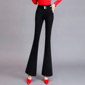 New casual flare women pants elegant stretch long trousers elastic waist plus size pants woman office lady OL pants
New casual flare women pants elegant stretch long trousers elastic waist plus size pants woman office lady OL pants