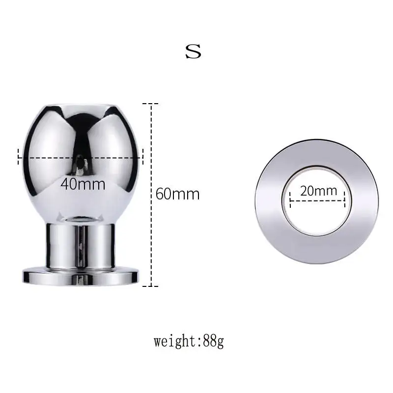 1PCS Stainless Steel Anal Beads Enema Hollow Butt Plug