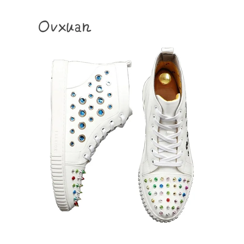 2019 Charming High Top Colorful Rivet Blue Holes Hip Hop Sneakers Men Flats Male Loafers Fashion Party Social Prom Shoes for men
2019 Charming High Top Colorful Rivet Blue Holes Hip Hop Sneakers Men Flats Male Loafers Fashion Party Social Prom Shoes for men