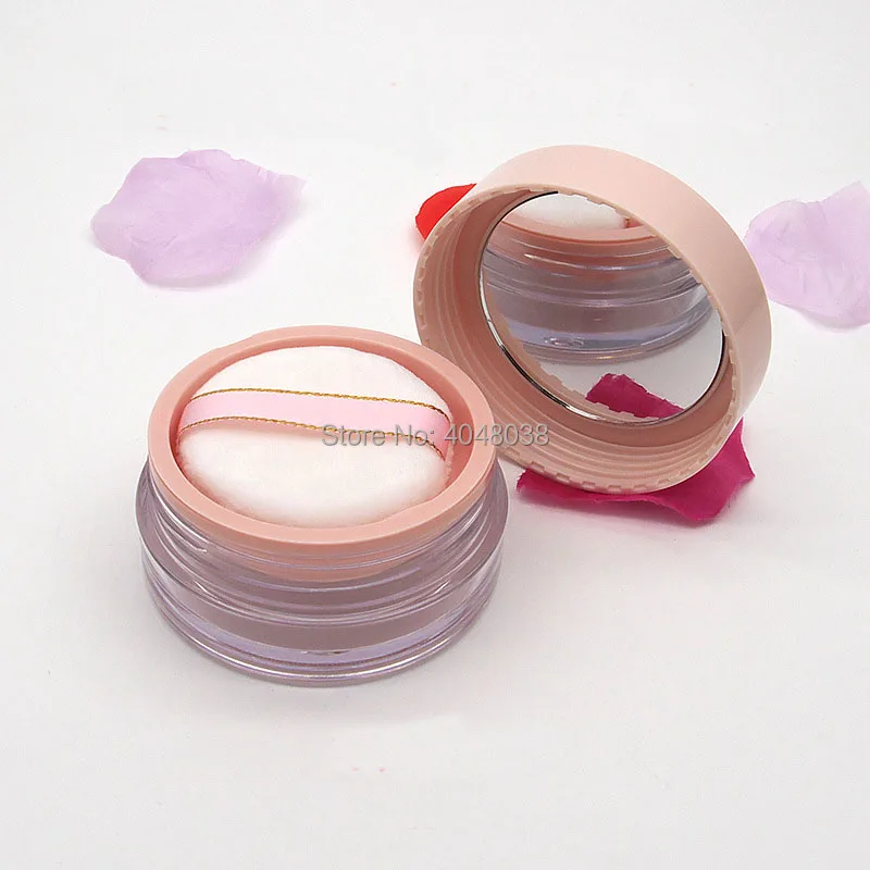 Elasticated Net Loose Powder Compact DIY Empty Shading Powder Case with Mirror Rotatable Cap Dia 67mm Cosmetic Container (5)