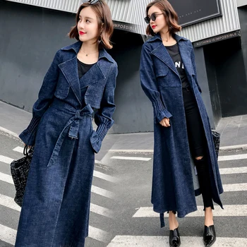 Autumn Denim Trench Coat Korean Style Women Denim Overcoat Blue Party Long Cardigan Overcoat Outwear Coat
Autumn Denim Trench Coat Korean Style Women Denim Overcoat Blue Party Long Cardigan Overcoat Outwear Coat