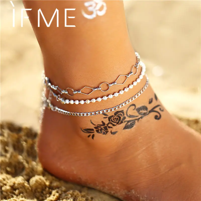 IF ME Vintage Multilayers Chain Anklets for Women BOHO Silver Color Simulated Pearl Bracelet on Leg 2019 NEW Foot Beach Jewelry
IF ME Vintage Multilayers Chain Anklets for Women BOHO Silver Color Simulated Pearl Bracelet on Leg 2019 NEW Foot Beach Jewelry