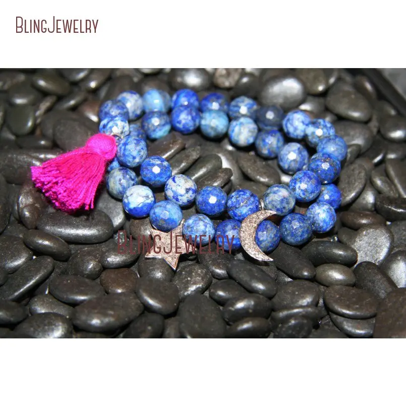 CZ Pave Moon and Star Crescent Bracelet Lapis Beads Hot Pink Tassel Strand Set of 2 SE22763
CZ Pave Moon and Star Crescent Bracelet Lapis Beads Hot Pink Tassel Strand Set of 2 SE22763