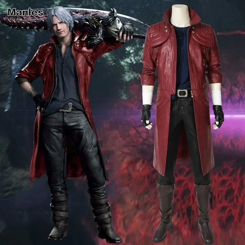 Devil Cosplay Dante Costume Game Jacket Halloween Full Set Adult Men Custom Made Coat Boots Leather Adult Outfit
Devil Cosplay Dante Costume Game Jacket Halloween Full Set Adult Men Custom Made Coat Boots Leather Adult Outfit