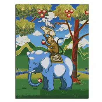 Monkey elephant 50x65cm Full drill diamond embroidery 3d diamond cross stitch fashion diamond mosaic pictures of rhinestones
Monkey elephant 50x65cm Full drill diamond embroidery 3d diamond cross stitch fashion diamond mosaic pictures of rhinestones