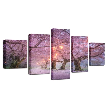 Modular Canvas Wall Art Printed Modern Poster 5 panel Cherry blossom landscape Living Room Pictures Home Decor Frame Painting
Modular Canvas Wall Art Printed Modern Poster 5 panel Cherry blossom landscape Living Room Pictures Home Decor Frame Painting