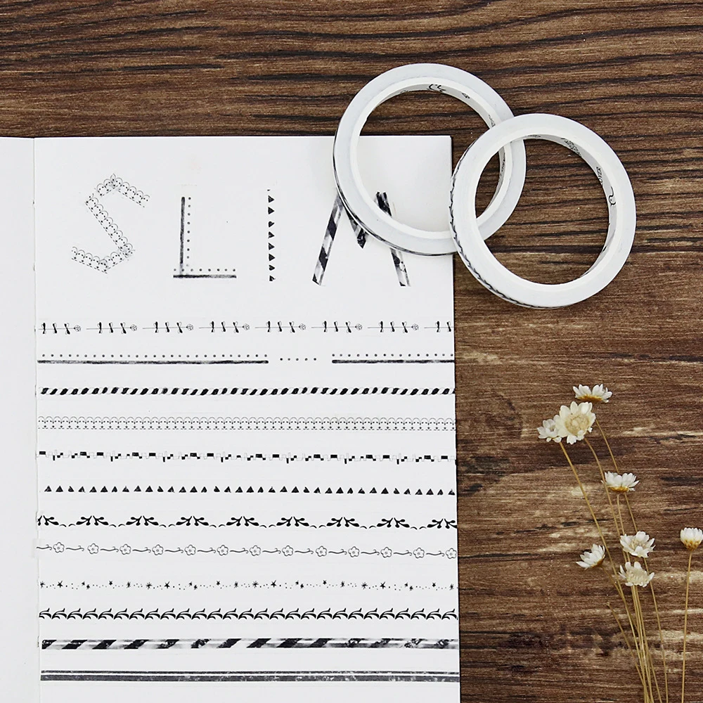 5mm*7m Kawaii Cute Lace Frame Black Washi Tape Stickers Scrapbooking Masking Tape School Office Supplies Bullet Journal sl1242
5mm*7m Kawaii Cute Lace Frame Black Washi Tape Stickers Scrapbooking Masking Tape School Office Supplies Bullet Journal sl1242