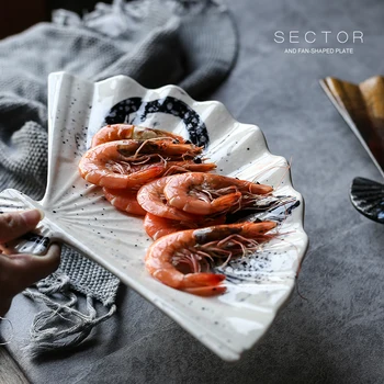 NIMITIME Japanese Style Restaurant Cutlery Hand-painted Ceramic Porcelain Sushi Fan Shape Decoration Plate
NIMITIME Japanese Style Restaurant Cutlery Hand-painted Ceramic Porcelain Sushi Fan Shape Decoration Plate