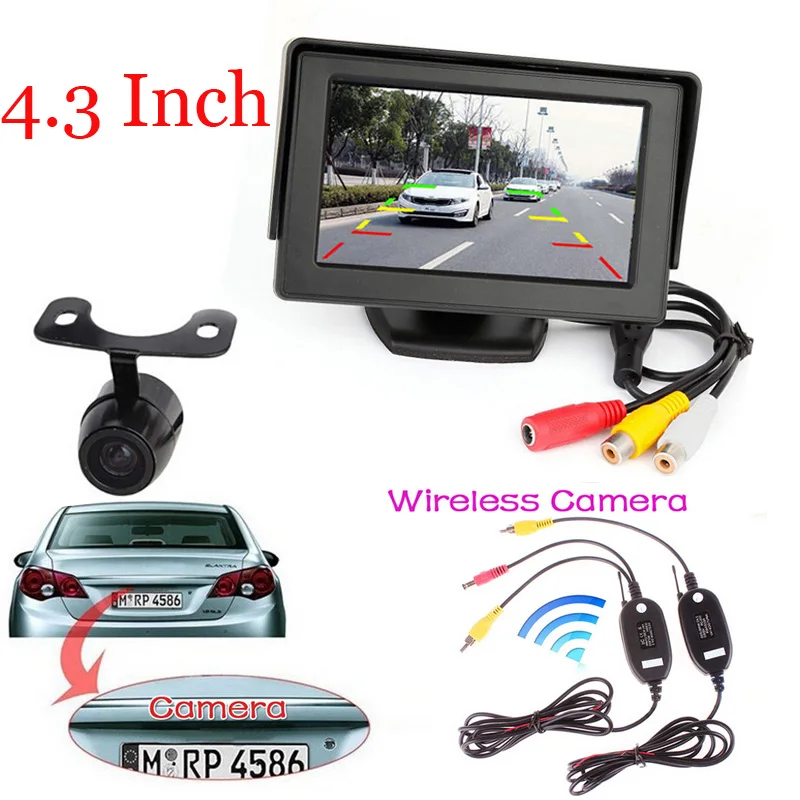 Night vision 2.4 Wireless HD Reversing Backup Wide Angle CCD Rear View Camera + 4.3" TFT LCD Car Reverse Rear View Monitor
Night vision 2.4 Wireless HD Reversing Backup Wide Angle CCD Rear View Camera + 4.3" TFT LCD Car Reverse Rear View Monitor