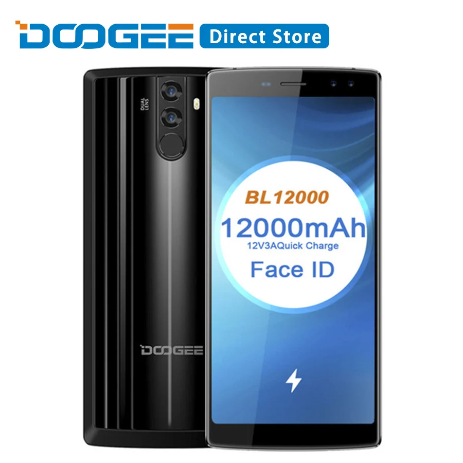

DOOGEE BL12000 Android 7.0 12000mAh Fast Charge 6.0 18:9 FHD+ MTK6750T Octa Core 4GB RAM 32GB ROM Quad Camera 16MP Mobile Phone