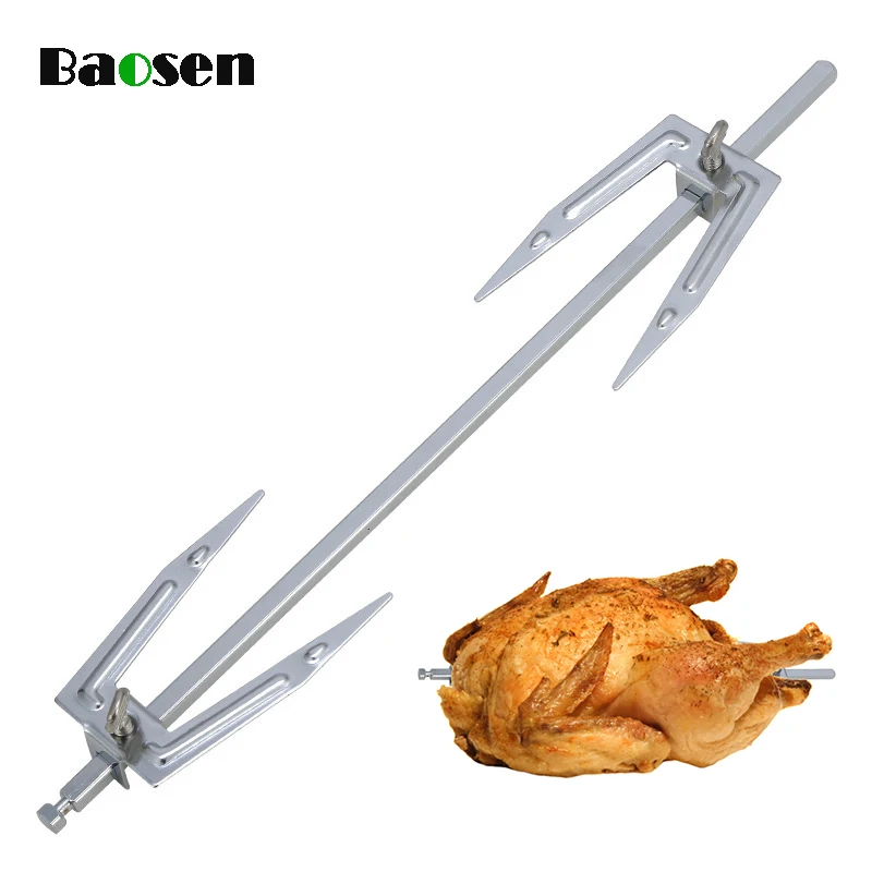 Baosen Stainless Steel Barbecue Fork BBQ Grill Skewers Rotating Chicken Fork Kitchen Accessories
Baosen Stainless Steel Barbecue Fork BBQ Grill Skewers Rotating Chicken Fork Kitchen Accessories