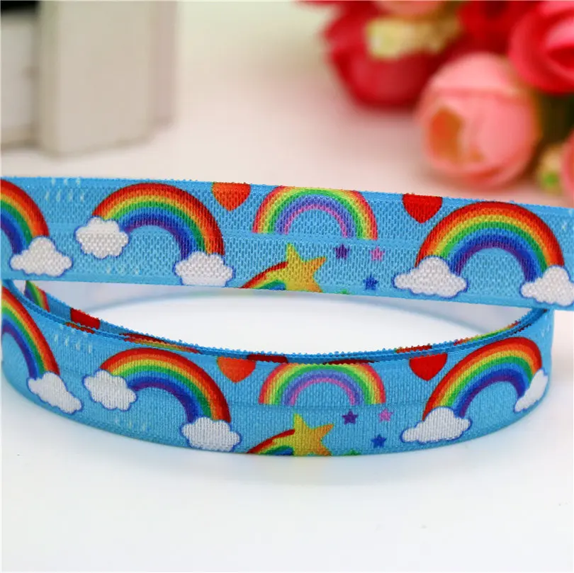 DHK 5/8'' 5yards Fold Elastic FOE rainbow printed headband headwear hairband decoration OEM Wholesale C518
DHK 5/8'' 5yards Fold Elastic FOE rainbow printed headband headwear hairband decoration OEM Wholesale C518