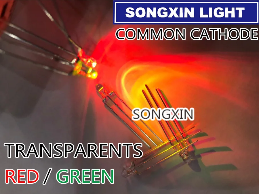 10PCS 3mm LED Bi-Color Transparent Common cathode Round Light Emitting Diode Two Dual Red Green Plug-in Practice RED/YG
10PCS 3mm LED Bi-Color Transparent Common cathode Round Light Emitting Diode Two Dual Red Green Plug-in Practice RED/YG