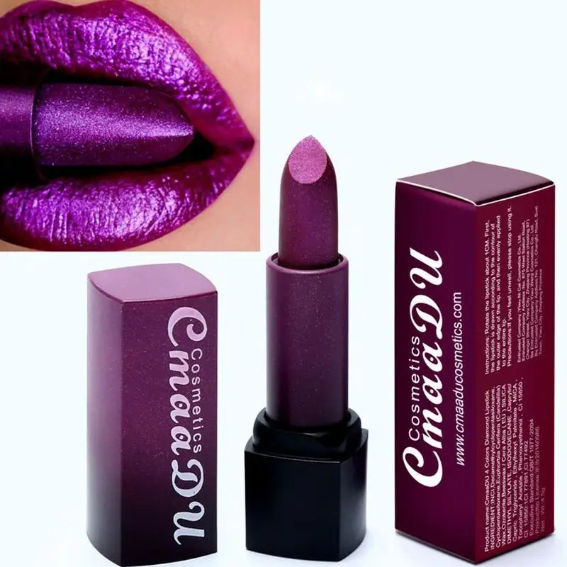 CmaaDu Moisturizing Metal Dark Red Purple Lipstick Shiny Shimmer Lip Makeup Pearlescent Lipsticks Durable Waterproof Lip Stick
CmaaDu Moisturizing Metal Dark Red Purple Lipstick Shiny Shimmer Lip Makeup Pearlescent Lipsticks Durable Waterproof Lip Stick