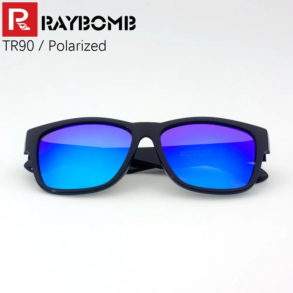 RAYBOMB 2016 Новые поляризованные солнцезащитные очки с квадратной оправой TR90 для