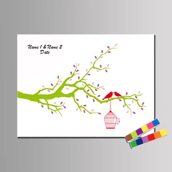 Customize Unframed Wedding Decor Green Tree Love Bird For Fingerprints Wedding Gift Marriage Memory Souvenir with Ink Pads HK076
Customize Unframed Wedding Decor Green Tree Love Bird For Fingerprints Wedding Gift Marriage Memory Souvenir with Ink Pads HK076