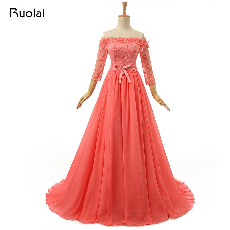 Elegant 2019 Real Dress Off the Shoulder Long Sleeves A-Line Flower Sequined Tulle Lace Long Evening Dress for Prom Party ASAFE4
Elegant 2019 Real Dress Off the Shoulder Long Sleeves A-Line Flower Sequined Tulle Lace Long Evening Dress for Prom Party ASAFE4