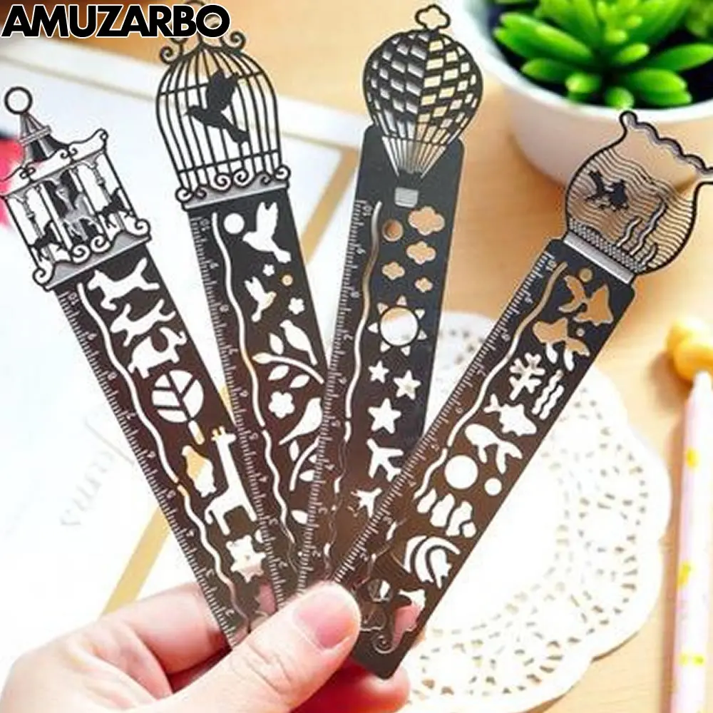 Openwork exquisitely metal bookmarks With scales creative multi-function painted icon model ruler Student stationery supplies
Openwork exquisitely metal bookmarks With scales creative multi-function painted icon model ruler Student stationery supplies