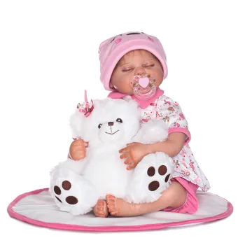 20inch 50cm Handmade Lifelike reborn Silicone babies doll Vinyl Reborn sleeping accompany cute cloth body adorable brinquedos
20inch 50cm Handmade Lifelike reborn Silicone babies doll Vinyl Reborn sleeping accompany cute cloth body adorable brinquedos