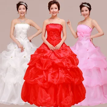 Holievery Strapless Ball Gown Wedding Dresses with Ruffles 2019 Pink Red Ivory Organza Floor Length Wedding Gowns Robe Mariage
Holievery Strapless Ball Gown Wedding Dresses with Ruffles 2019 Pink Red Ivory Organza Floor Length Wedding Gowns Robe Mariage