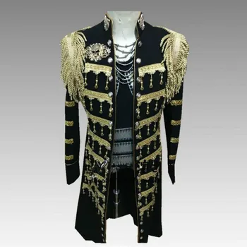 Men's suit bar male domineering stage costume male singer costumes night show male rock DS performance suit male long suit
Men's suit bar male domineering stage costume male singer costumes night show male rock DS performance suit male long suit
