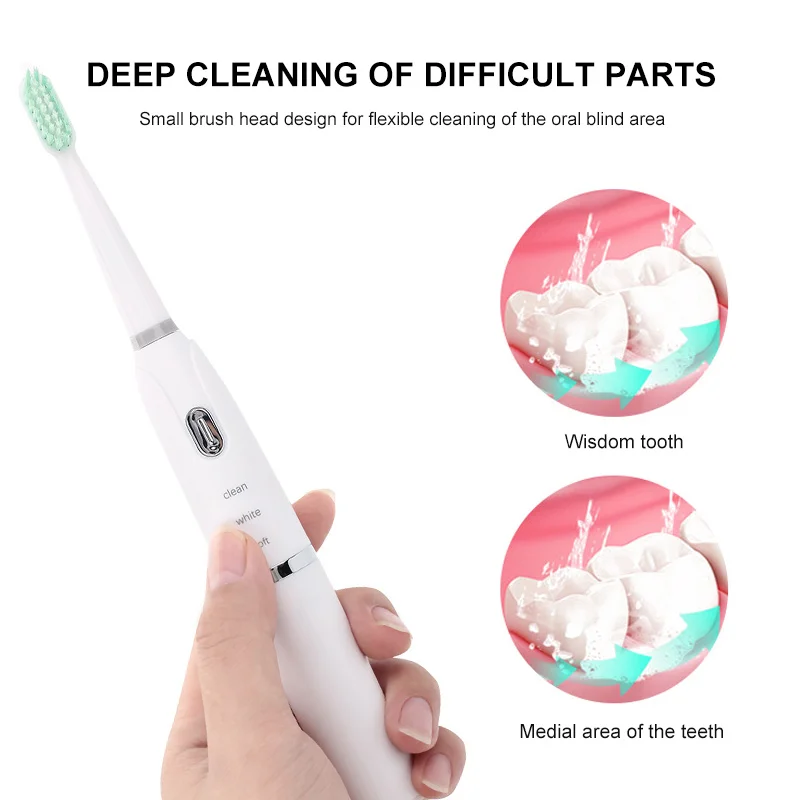 Family Ultrasonic Toothbrush High Efficiency ABS Waterproof White Comfortable Clean Mouth Beauty Health
Family Ultrasonic Toothbrush High Efficiency ABS Waterproof White Comfortable Clean Mouth Beauty Health