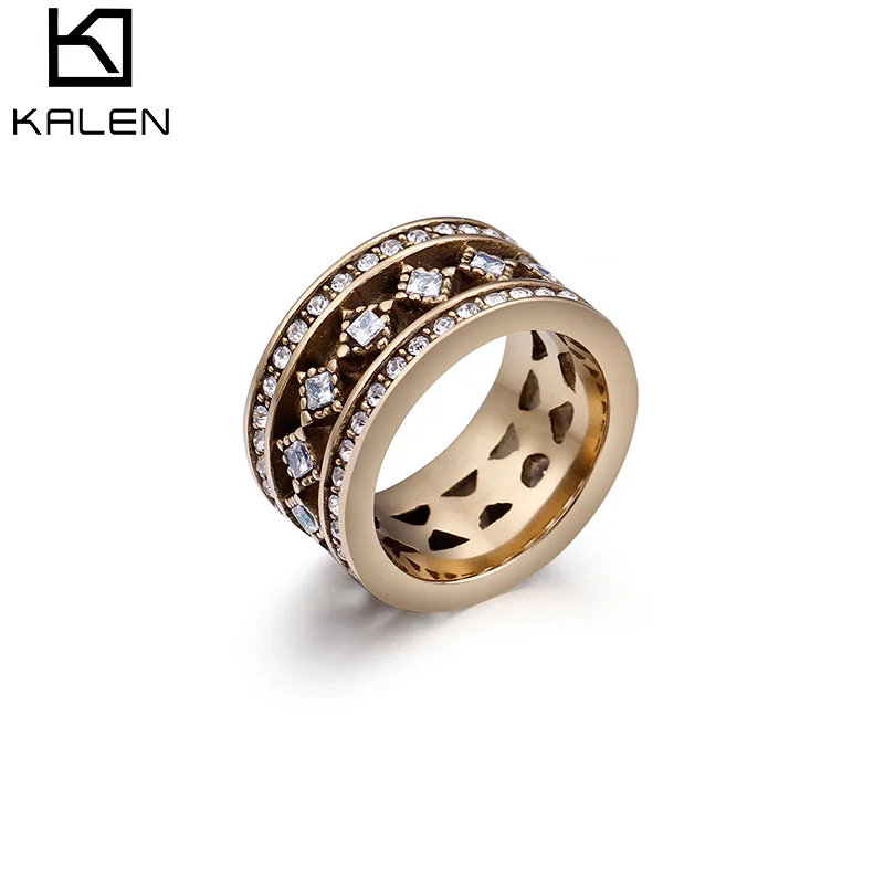 KALEN High Quality Women Rings Stainless Steel Cubic Zirconia Gold Romantic Rhinestone Finger Wedding Rings Jewelry Women Gifts
KALEN High Quality Women Rings Stainless Steel Cubic Zirconia Gold Romantic Rhinestone Finger Wedding Rings Jewelry Women Gifts