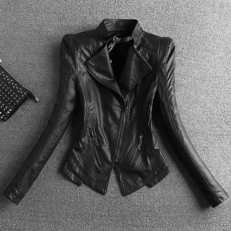 New slim body collar small leather jacket women short leather coat woman black spring and autumn motorcycle jacket
New slim body collar small leather jacket women short leather coat woman black spring and autumn motorcycle jacket