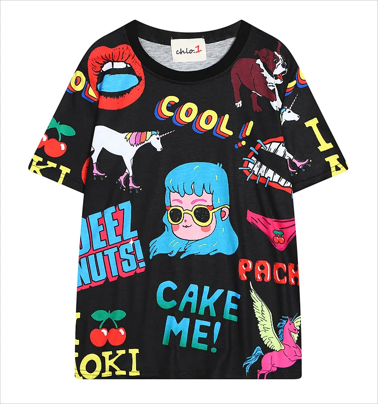 Women's Character Printing T-shirts Summer Short Sleeve T Shirts Cool Letters O-neck Loose Long Harajuku Tops Tees
Women's Character Printing T-shirts Summer Short Sleeve T Shirts Cool Letters O-neck Loose Long Harajuku Tops Tees