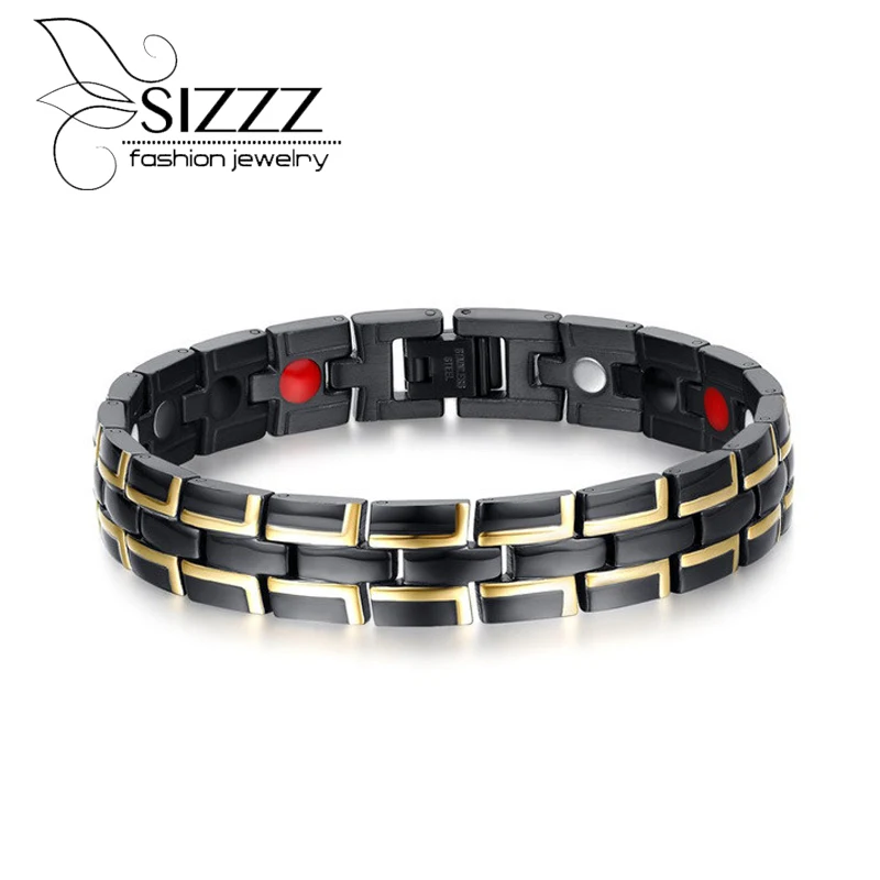 Men's 12.2mm gold and black titanium magnetic bracelet tide male Gold plating black bracelet
Men's 12.2mm gold and black titanium magnetic bracelet tide male Gold plating black bracelet