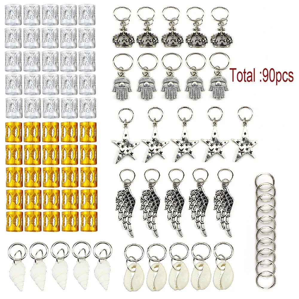 90PCS/Set Adjustable Hair Braid Dread Dreadlock Beads Crown feather shell diy hair clip for Braiding Hair Extension Accessories
90PCS/Set Adjustable Hair Braid Dread Dreadlock Beads Crown feather shell diy hair clip for Braiding Hair Extension Accessories