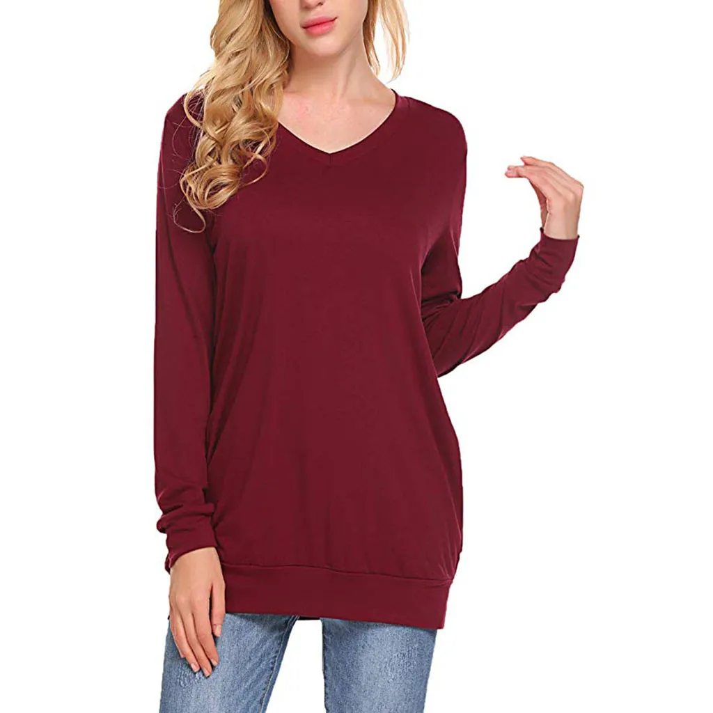 T Shirts Women Ladies Tops Womens Long Sleeve Tunic Tops Casual Sweatshirts V Neck Tops vetement femme camisetas mujer 2019
T Shirts Women Ladies Tops Womens Long Sleeve Tunic Tops Casual Sweatshirts V Neck Tops vetement femme camisetas mujer 2019