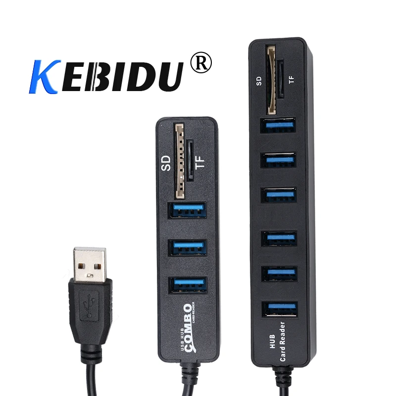 Kebidu 2 In 1 USB 2.0 Combo Hub High Speed 3 / 6 Ports Hub Splitter SD/TF Card Reader For PC Laptop Computer Accessories
Kebidu 2 In 1 USB 2.0 Combo Hub High Speed 3 / 6 Ports Hub Splitter SD/TF Card Reader For PC Laptop Computer Accessories