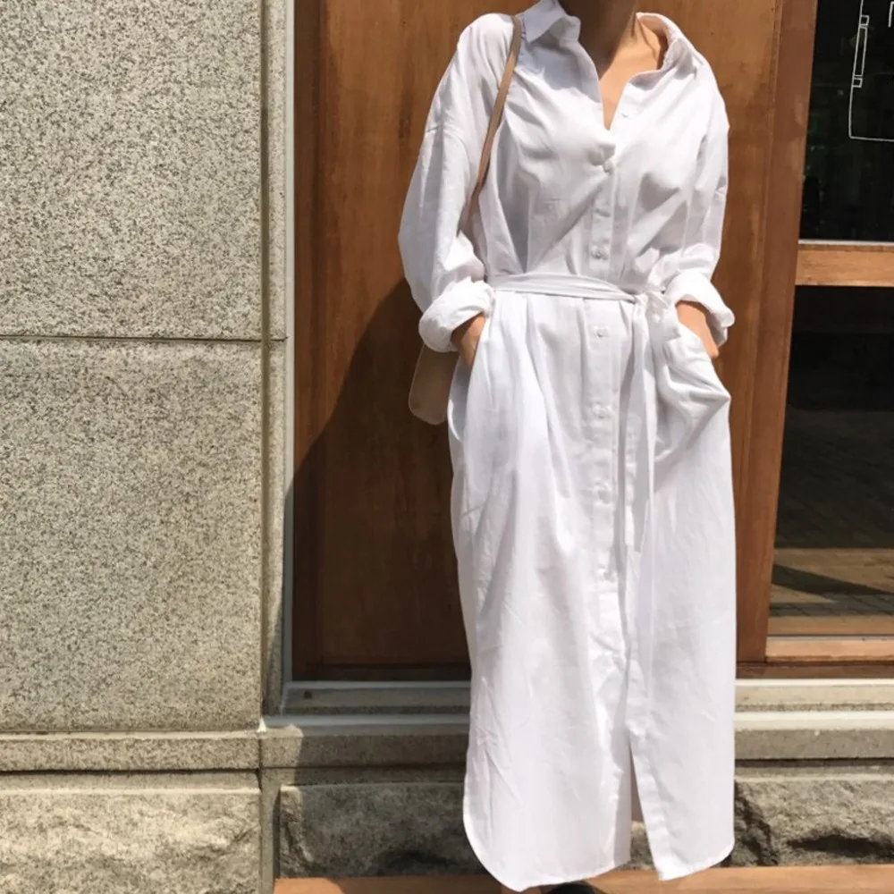 Vestidos Verano 2019 Women Shirt Lapel Dress Long Sleeve Bandage Pure Color Loose Dress Beach Sundress Female Summer Dresses BB4
Vestidos Verano 2019 Women Shirt Lapel Dress Long Sleeve Bandage Pure Color Loose Dress Beach Sundress Female Summer Dresses BB4