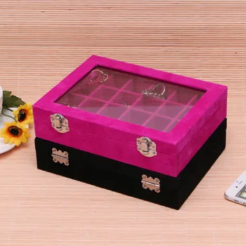 JAVRICK 24 Grid Velvet Jewelry Display Case Glass Top Jewelry Box Earring Organizer Storage 2 Colors
JAVRICK 24 Grid Velvet Jewelry Display Case Glass Top Jewelry Box Earring Organizer Storage 2 Colors