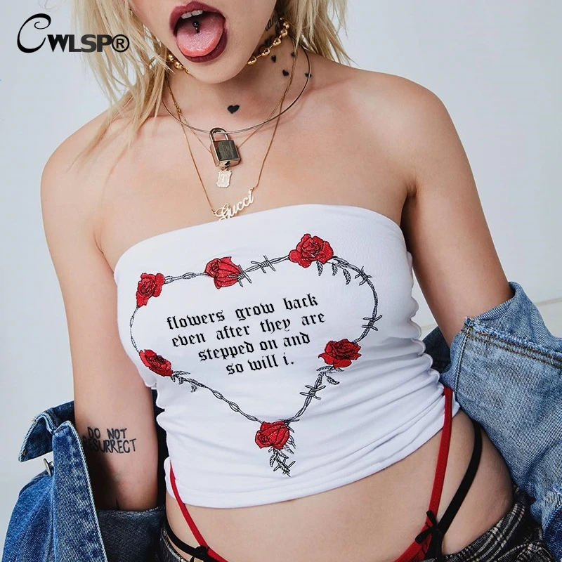 CWLSP New Fashion Women Strapless Tank Top Sexy Fitness Cropped Tops Floral Letters Print brandy melville regata feminina QA2163
CWLSP New Fashion Women Strapless Tank Top Sexy Fitness Cropped Tops Floral Letters Print brandy melville regata feminina QA2163