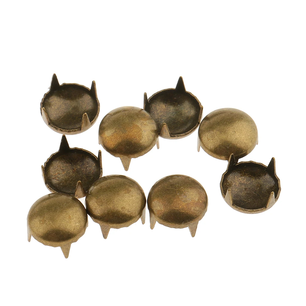 200Pcs Vintage Metal Dome Rivet Studs Spots for Clothing Hat Bag Leather Craft Decoration